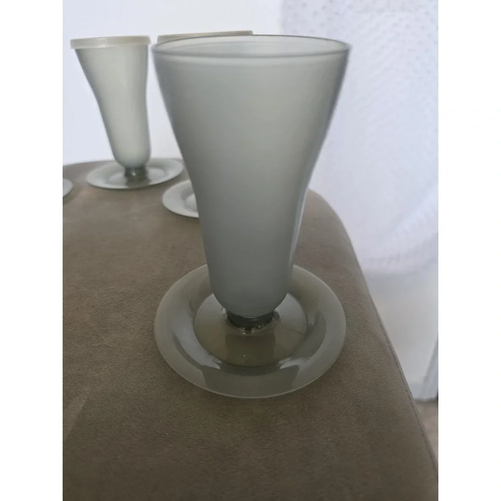 Tupperware Dessert Parfait Cups W Lids Fruit Pudding  Smoke Gray 754-27 Vintage